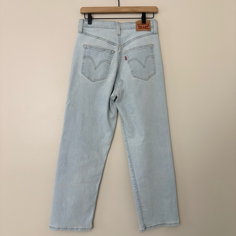 Levi's Ribcage Straight Leg Ankle jeans high rise button fly light wash 27 - Picture 4 of 12